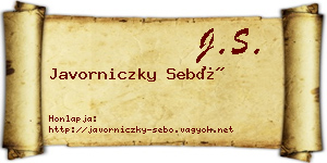 Javorniczky Sebő névjegykártya